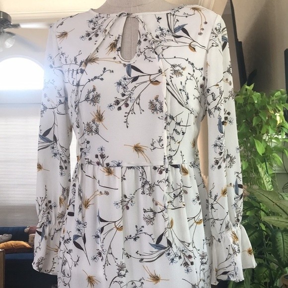 Asos Brand Autumn Floral Asymmetrical Midi Dress - Picture 2 of 9